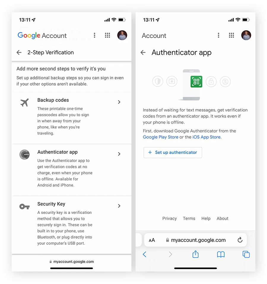 在 iOS 上使用 Google Authenticator 为 Google 账户设置
2FA